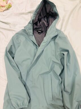 Light Sage Hooded Rain Jacket - women